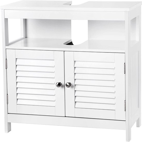Trend24 - Meuble salle de bain - Meuble bas lavabo - Meuble salle de bain - Meuble salle de bain - MDF - 30 x 60 x 60 cm - Wit