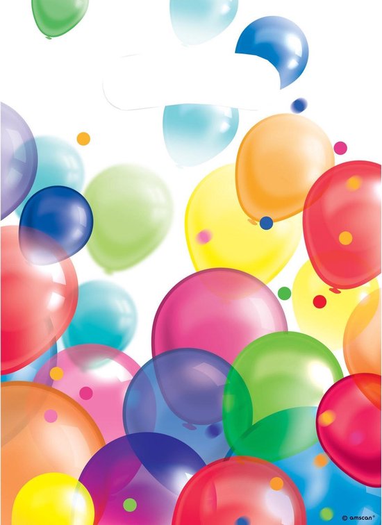Amscan Feesttasjes Balloons 29,5 X 18 Cm Rood/blauw 8 Stuks