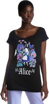 Disney Alice In Wonderland Dames Tshirt -XL- Fairy Tales Zwart