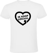 Koop Lokaal  Heren t-shirt | ondernemers | corona | winkeliers | covid | kado | Wit