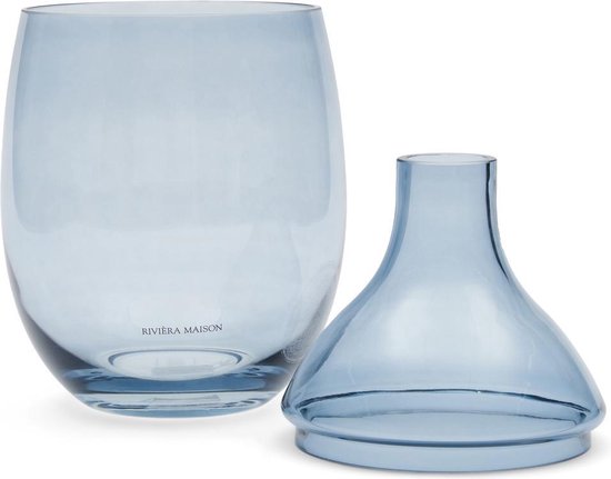 Riviera Maison Glazen Vaas - Evening Grey Two In One Vase - Grijs
