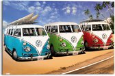 Schilderij Voertuigen Volkswagen camper 60x90 cm Hout - Reinders