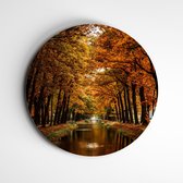 IDecorate - Schilderij - Herfst Natuurprint - Groen, Bruin, Rood En Oranje - 60 X 60 Cm