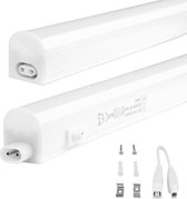 LED TL Armatuur met T5 Buis - Aigi Timola - 30cm Enkel - 4W - Koppelbaar - Warm Wit 3000K - Mat Wit - Kunststof