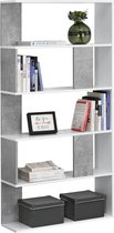 Boekenkast schap Aneby 159x80x23,5 cm wit en betonkleurig
