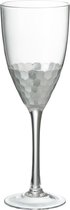 J-Line Wijnglas Rood Glas Transparant/Zilver