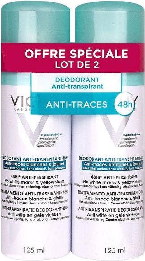 Vichy - 48h Anti-Transpirant Anti-Traces Duoset Deos 250 Ml
