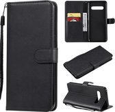 Voor LG V60 effen kleur horizontale flip beschermende lederen tas met houder & kaartsleuven & portemonnee & lanyard (zwart)