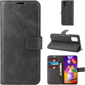Voor Samsung Galaxy M31s Retro Kalfspatroon Gesp Horizontale Flip Leren Case met Houder & Kaartsleuven & Portemonnee (Zwart)