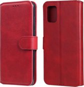 Voor Samsung Galaxy A71 5G klassieke kalfsstructuur PU + TPU horizontale flip lederen tas, met houder & kaartsleuven en portemonnee (rood)