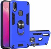 Voor vivo V11i 2 in 1 Armor Series PC + TPU beschermhoes met ringhouder (donkerblauw)