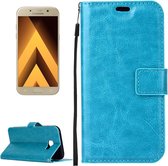 Voor Galaxy A3 (2017) / A320 Crazy Horse Texture Horizontale Flip PU lederen tas met houder & kaartsleuven & portemonnee & fotolijst & lanyard & magnetische gesp (blauw)