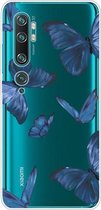 Voor Xiaomi Mi CC9 Pro schokbestendig geverfd TPU beschermhoes (blauwe vlinder)