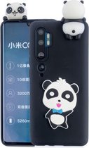 Voor Xiaomi Mi Note 10 schokbestendig 3D liggend Cartoon TPU beschermhoes (Panda met blauwe strik)