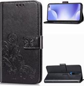 Voor Xiaomi Redmi K30 Lucky Clover Pressed Flowers Pattern Leather Case met houder & kaartsleuven & portemonnee & draagriem (zwart)