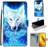 Voor Geschikt voor Xiaomi Poco X3 NFC Gekleurde Tekening Cross Textuur Horizontale Flip PU Lederen Case met Houder & Kaartsleuven & Portemonnee & Lanyard (Dick Rose Wolf)