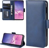 Voor Galaxy S10 5G Crazy Horse Business Mobiele Telefoon Holster met Kaart Portemonnee Beugel Functie (Blauw)