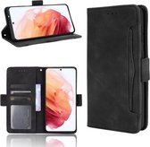 Voor Samsung Galaxy S21 5G Skin Feel Calf Pattern Horizontale Flip lederen tas met houder & kaartsleuven en fotolijst (zwart)