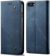 Voor iPhone 6 / 6s denim textuur casual stijl horizontale flip lederen tas met houder & kaartsleuven & portemonnee (blauw)
