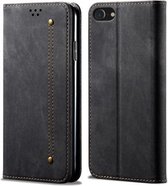 Voor iPhone 6 / 6s Denim Texture Casual Style Horizontale Flip Leather Case met houder & kaartsleuven & portemonnee (zwart)