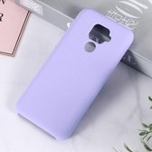 Effen kleur vloeibaar siliconen schokbestendig hoesje voor Huawei Nova 5i Pro / Mate 30 Lite (paars)