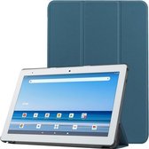 Voor Sharp Dtab D-41A uster Texture Smart PU lederen tas met slaap- / wekfunctie en 3-voudige houder (donkergroen)
