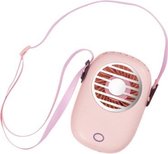 WX616 Mini Hangende Nekventilator USB Student Office Handheld Ventilator (roze)