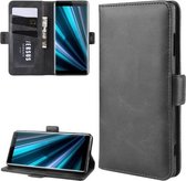 Portemonneehouder Leren mobiele telefoonhoes voor Sony Xperia XZ3, met portemonnee & houder & kaartsleuven (zwart)