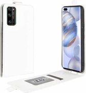 Voor Huawei Honor 30 Pro R64 Textuur Enkele Verticale Flip Lederen Beschermhoes met Kaartsleuven & Fotolijst (Wit)