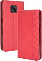 Voor Motorola Moto G Power (2021) Magnetische gesp Retro Crazy Horse-textuur Horizontale flip lederen tas met houder & kaartsleuven en fotolijst (rood)