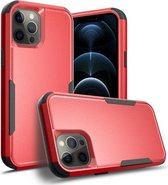 TPU + pc schokbestendige beschermhoes voor iPhone 12 Pro Max (rood + zwart)