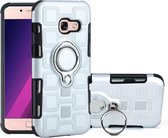 Voor Galaxy A3 (2017) 2 in 1 kubus pc + TPU beschermhoes met 360 graden draaien zilveren ringhouder (zilver)