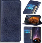 Magnetische retro crazy horse textuur horizontale flip lederen tas met houder en kaartsleuven en portemonnee voor zte blade a5 (2019) (blauw)