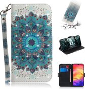 3D-gekleurde tekening Horizontale Flip Leather Case met houder & kaartsleuven & portemonnee voor Huawei Mate 20 X (Peacock Wreath)