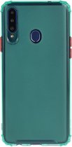 Voor Galaxy A20s schokbestendige TPU transparante beschermhoes (groen)