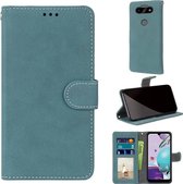 Voor LG K31 / Aristo5 / Aristo 5 Plus Retro Frosted Horizontale Flip PU lederen tas met houder & kaartsleuven & portemonnee & fotolijst (blauw)