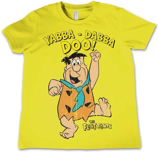 The Flintstones Kinder Tshirt -XL- Yabba-Dabba-Doo Geel