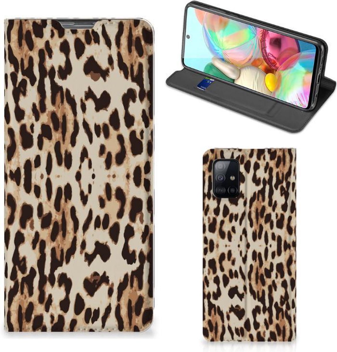 Book Case voor Samsung Galaxy A71 Hoesje maken Leopard