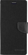 Samsung Galaxy S21  Hoesje - Mercury Canvas Diary Wallet Case - Hoesje met Pasjeshouder - Zwart