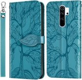 Voor Xiaomi Poco M2 Life of Tree Embossing Pattern Horizontale flip lederen tas met houder & kaartsleuf & portemonnee & fotolijst & lanyard (blauw)