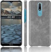 Voor Nokia 2.4 Shockproof Litchi Texture PC + PU Case (grijs)