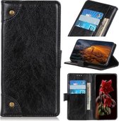 Voor Geschikt voor Xiaomi Redmi 9T / Note 9 4G Koperen Gesp Nappa Textuur Horizontale Flip Lederen Case met Houder & Kaartsleuven & Portemonnee (Zwart)