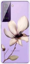 Voor Samsung Galaxy S21 5G gekleurd tekeningpatroon zeer transparant TPU beschermhoes (een lotus)