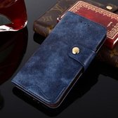 Voor OPPO F17 / A73 Rivet PU + TPU horizontale flip lederen tas met houder & kaartsleuven en portemonnee (blauw)