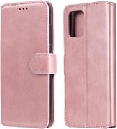 Voor Samsung Galaxy A42 5G Klassieke Kalfsstructuur PU + TPU Horizontale Flip Leren Case, met Houder & Kaartsleuven & Portemonnee (Rose Goud)