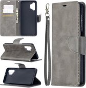 Voor Samsung Galaxy A32 5G Retro Lambskin Texture Pure Color Horizontale Flip PU Leather Case met Houder & Kaartsleuven & Portemonnee & Lanyard (Grijs)