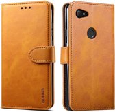 Voor Google Pixel 3a XL GUSSIM zakelijke stijl horizontale flip lederen tas met houder & kaartsleuven en portemonnee (kaki)