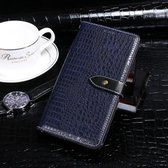 Voor Huawei Y9S idewei Crocodile Texture Horizontale Flip Leather Case met houder & kaartsleuven & portemonnee (donkerblauw)