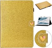 Voor Huawei MediaPad T3 10 Glitter Poeder Liefde Gesp Horizontale Flip Leren Case met Houder & Kaartsleuven (Goud)