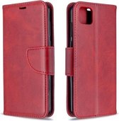 Voor Huawei Y5P / Honor 9S Retro Lambskin Texture Pure Color Horizontale Flip PU Leather Case met Houder & Kaartsleuven & Portemonnee & Lanyard (Rood)
